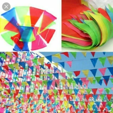 Dây cờ đuôi nheo tam giác 100m - Trang trí lễ hội, tết, sân vườn, giá 63.000đ 4
