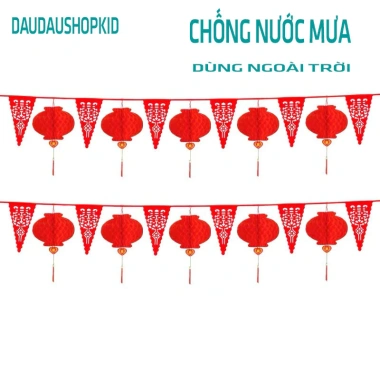 Dây cờ hỉ đỏ 150 lá 300 mét - Trang trí cưới, Tết Trung Hoa, chống nước, giá 90.000₫