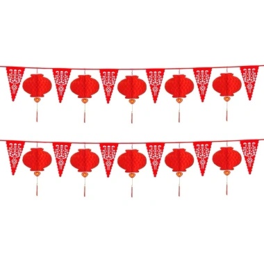 Dây cờ hỉ đỏ 150 lá 300 mét - Trang trí cưới, Tết Trung Hoa, chống nước, giá 90.000₫