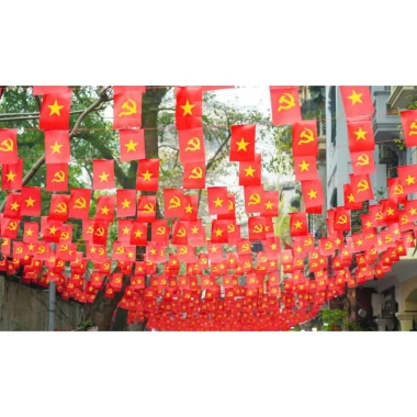 Dây cờ sao-đảng-tổ quốc treo trang trí nhà cửa, sân vườn, trường học, lễ hội, tết, khu du lịch - Giá ưu đãi 160.000đ