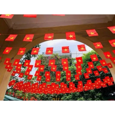 Dây Cờ Sao Vàng Đuôi Nheo Tam Giác - Trang Trí Tết Noel, Lễ Hội, Trường Học, Đền Chùa, Giá Rẻ 52.5k 3