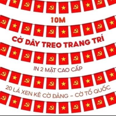 Dây Cờ Tổ Quốc & Đảng In Treo Trang Tí Sân Vườn, Quán Nước, Đường Xá - Giá 18.000₫