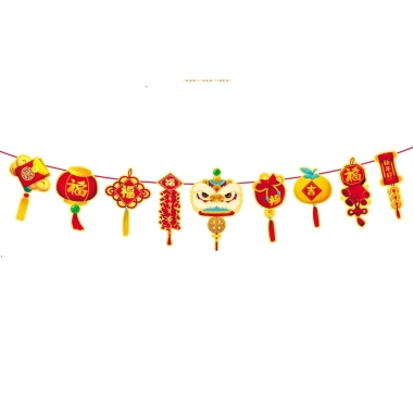 Dây cờ treo Tết 2.024 Ông Thần Tài, Thỏi Vàng, Em Bé, Chữ 2.024, Giá 15.000₫