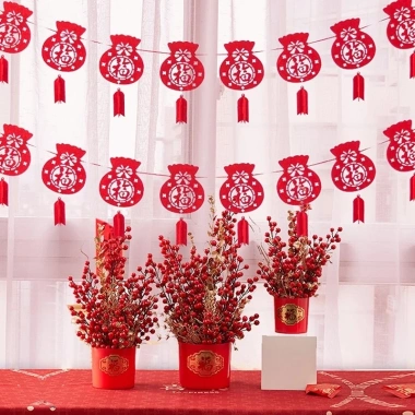 Dây Cờ Treo Trang Trí Năm Mới Vải Không Dệt Phong Cách Trung Hoa Giảm 22% 2