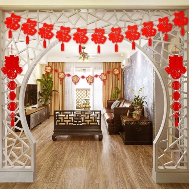 Dây Cờ Treo Trang Trí Năm Mới Vải Không Dệt Phong Cách Trung Hoa Giảm 22% 5