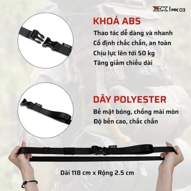 Dây Cột Đồ ZDK MK03 Cao Cấp, Giữ Chặt Balo & Vali An Toàn, Giá 35.000đ