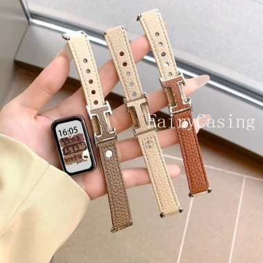 Dây da mỏng vải thiều cho Huawei Band 10-7, Fit 2-4Pro & Honor Band 8-9 - 89.100 VND