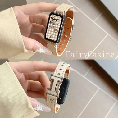 Dây da mỏng vải thiều cho Huawei Band 10-7, Fit 2-4Pro & Honor Band 8-9 - 89.100 VND