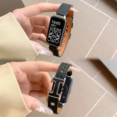 Dây da mỏng vải thiều cho Huawei Band 10-7, Fit 2-4Pro & Honor Band 8-9 - 89.100 VND