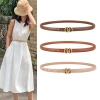 Dây da nữ thời trang mỏng màu be caramel đỏ đen - Phụ kiện hoàn hảo cho đầm công sở mùa hè, giá ưu đãi 2