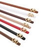 Dây da nữ thời trang mỏng màu be caramel đỏ đen - Phụ kiện hoàn hảo cho đầm công sở mùa hè, giá ưu đãi 4