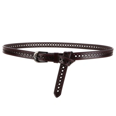 Dây da thật Vintage thoáng khí rỗng, slim eo nữ, đen tối giản, cincher thời trang Dây da thật Vintage thoáng khí rỗng, slim eo nữ, đen tối giản, cincher thời trang