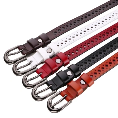 Dây da thật Vintage thoáng khí rỗng, slim eo nữ, đen tối giản, cincher thời trang 2 Dây da thật Vintage thoáng khí rỗng, slim eo nữ, đen tối giản, cincher thời trang 2