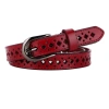 Dây da thật Vintage thoáng khí rỗng, slim eo nữ, đen tối giản, cincher thời trang 5