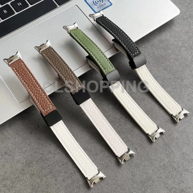 Dây da thật Xiaomi Smart Band 10/9/8 NFC, Lichee khóa từ tính, Mi Band 7‑3, Redmi 5‑4, 22mm, 71.500₫