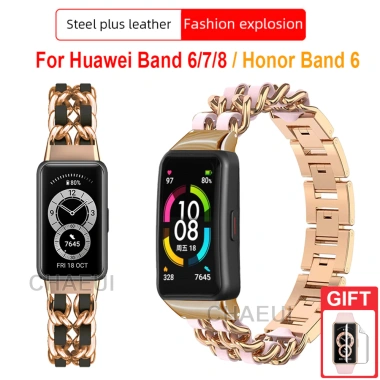 Dây da thép không gỉ sang trọng cho Huawei và Honor Band 10-6, 9, 8, 7 - Giá ưu đãi 255.200đ