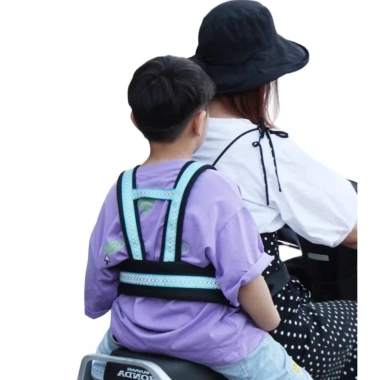 Dây đai an toàn xe máy cho bé 1-10 tuổi, thoáng mát, phản quang, làm đai balo 7