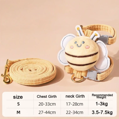 Dây dắt ngực H chống tuột cho mèo & chó nhỏ - điều chỉnh 3D, bộ dắt đi dạo
