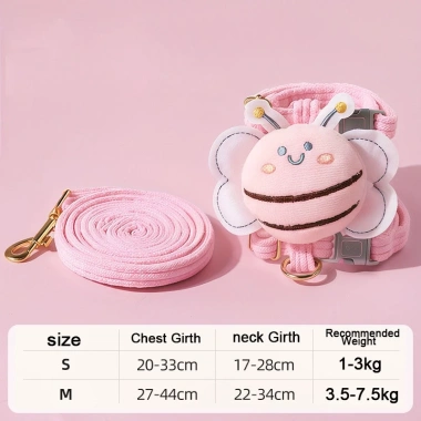Dây dắt ngực H chống tuột cho mèo & chó nhỏ - điều chỉnh 3D, bộ dắt đi dạo