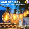 Dây đèn G40 năng lượng mặt trời chống nước, điều khiển từ xa – Trang trí sân vườn, tiệc tùng, lễ hội, giá 200.000₫