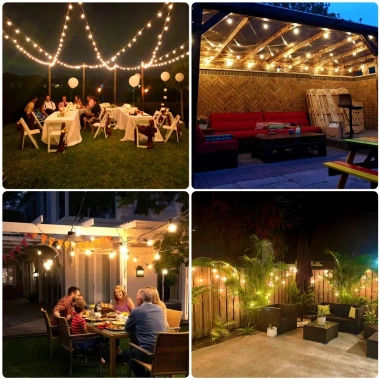 Dây đèn G40 năng lượng mặt trời chống nước, điều khiển từ xa – Trang trí sân vườn, tiệc tùng, lễ hội, giá 200.000₫