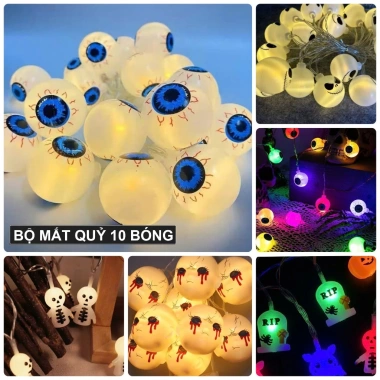 Dây Đèn Led 10 Bóng 1.5m Hình Đầu Lâu Halloween – Kinh Dị, Tặng Củ Cắm, 55.000₫