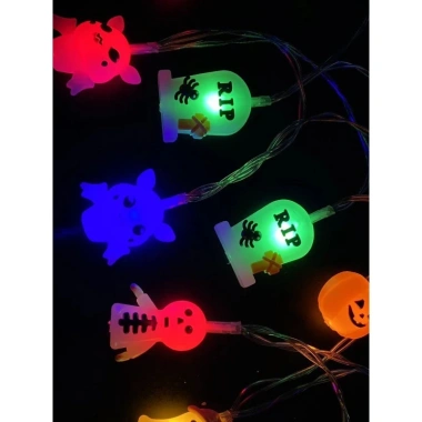 Dây Đèn Led 10 Bóng 1.5m Hình Đầu Lâu Halloween – Kinh Dị, Tặng Củ Cắm, 55.000₫