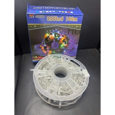 Dây đèn LED 2.025 100m 200 bóng, chống nước, đèn nháy đa màu, trang trí Noel Tết Dây đèn LED 2.025 100m 200 bóng, chống nước, đèn nháy đa màu, trang trí Noel Tết