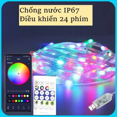 Dây Đèn Led 20m Giọt Lệ Nháy Theo Nhạc, Đuổi Côn Trùng, Điều Khiển App - Giá 79.000đ