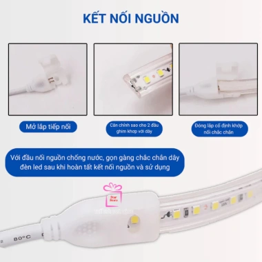 Dây Đèn Led 30m 2.835 Nháy Đuổi Tết 2.026 - Kèm Nguồn, Hắt Trần, Decor Phòng, Quấn Cây