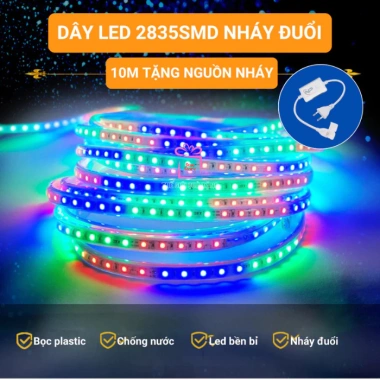 Dây Đèn Led 30m 2.835 Nháy Đuổi Tết 2.026 - Kèm Nguồn, Hắt Trần, Decor Phòng, Quấn Cây 10 Dây Đèn Led 30m 2.835 Nháy Đuổi Tết 2.026 - Kèm Nguồn, Hắt Trần, Decor Phòng, Quấn Cây 10