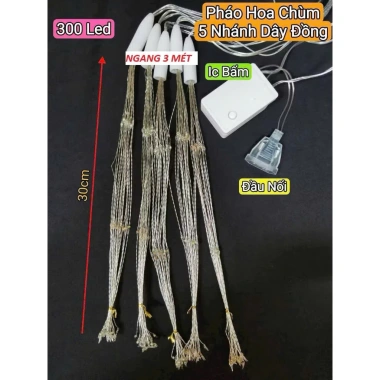 Dây đèn LED 5 chùm phạo hoa 3 tầng 8 hiệu ứng 7 màu vàng 3m - Decor Tết giá ưu đãi 120k 8 Dây đèn LED 5 chùm phạo hoa 3 tầng 8 hiệu ứng 7 màu vàng 3m - Decor Tết giá ưu đãi 120k 8