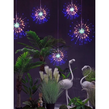 Dây Đèn Led 5 Chùm Pháo Hoa 8 Hiệu Ứng Nháy - Trang Trí Tết, Tiệc Cưới, Đèn Dây LED Đa Màu Trang Trí Phòng Tiệc Giá 169.000₫