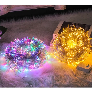 Dây đèn LED 50-100m bóng kim nháy chớp, cuộn quấn, trang trí sân vườn 99.000₫