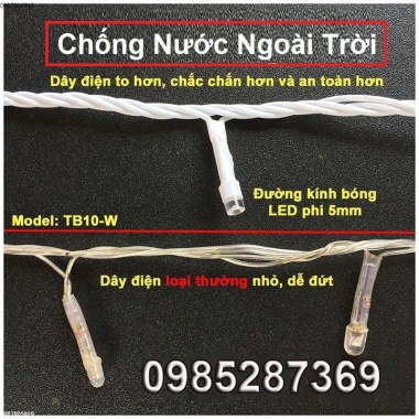 Dây đèn LED 50-100m bóng kim nháy chớp, cuộn quấn, trang trí sân vườn 99.000₫
