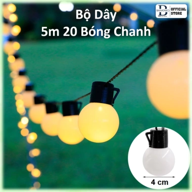 Dây Đèn Led 5m 20 Bóng Tròn 4cm, phích cắm, trang trí quán cà phê & trà chanh, 99.000 VND