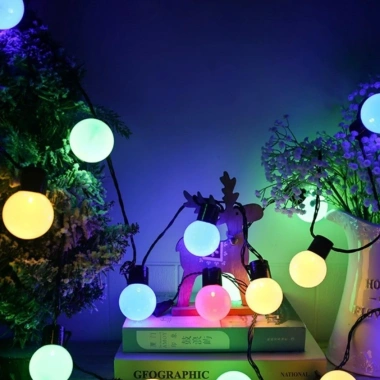 Dây Đèn Led 5m 20 Bóng Tròn 4cm, phích cắm, trang trí quán cà phê & trà chanh, 99.000 VND