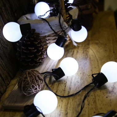Dây Đèn Led 5m 20 Bóng Tròn 4cm, phích cắm, trang trí quán cà phê & trà chanh, 99.000 VND