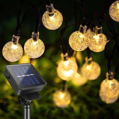 Dây đèn LED bi bọt năng lượng mặt trời chống nước - Trang trí sân vườn, ban công, hàng rào, quán cafe, giá 129k 5