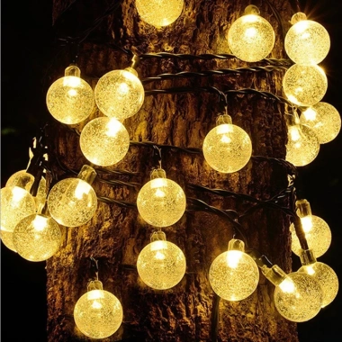 Dây đèn LED bi bọt năng lượng mặt trời chống nước - Trang trí sân vườn, ban công, hàng rào, quán cafe, giá 129k 9