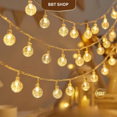 Dây Đèn LED Bong Bóng Trang Trí Nhà Cửa Giáng Sinh Lễ Tết - Sáng Rực, Không Pin