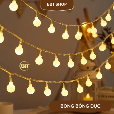 Dây Đèn LED Bong Bóng Trang Trí Nhà Cửa Giáng Sinh Lễ Tết - Sáng Rực, Không Pin 7