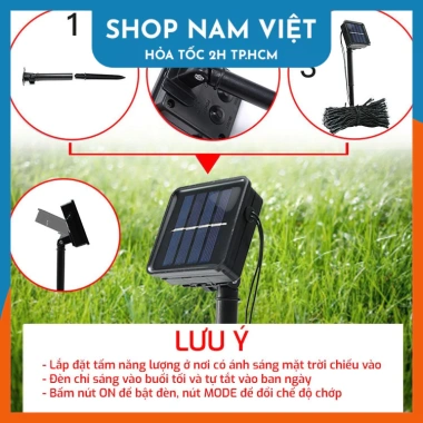 Dây Đèn LED Bóng Tròn Năng Lượng Mặt Trời Chống Nước - Trang Trí Sân Vườn Giá 135k