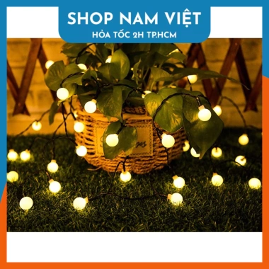 Dây Đèn LED Bóng Tròn Năng Lượng Mặt Trời Chống Nước - Trang Trí Sân Vườn Giá 135k