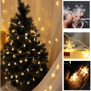 Dây đèn LED bông tuyết 3m pin - Ánh sáng vàng ấm retro, trang trí Tết & Giáng sinh - 18.999đ