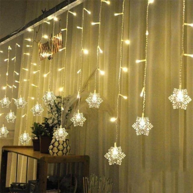 Dây đèn LED bông tuyết 4m 16 sợi Decor quán cafe, phòng nháy Noel, giảm giá 129k