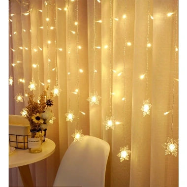 Dây đèn LED bông tuyết 4m 16 sợi Decor quán cafe, phòng nháy Noel, giảm giá 129k