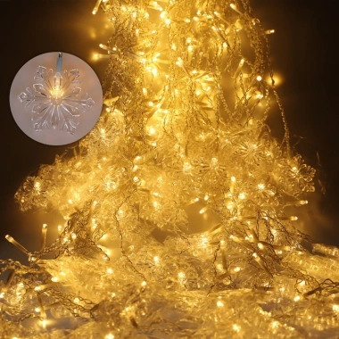 Dây đèn LED bông tuyết 4m 16 sợi Decor quán cafe, phòng nháy Noel, giảm giá 129k