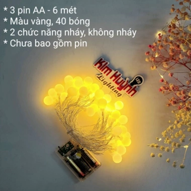 Dây đèn LED Cherry Ball bi đục trang trí lễ Tết decor nhà cửa giá 38.000 VND