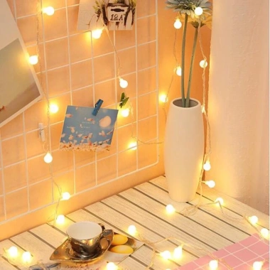 Dây Đèn Led Cherry Ball Bóng Tròn Cắm USB Pin hoặc 220V Giá chỉ 49.000₫